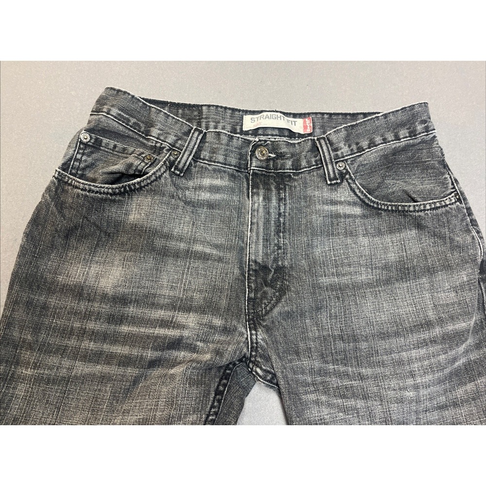 Levis 505 Straight‎ Fit Black Faded Jeans Men's 32x34 - Picture 4 of 7